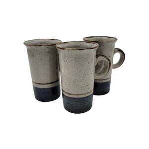 Vintage Otagiri Stoneware Coffee Mugs  Set Of 3 Rustic Artisan Design
